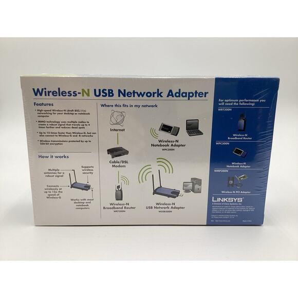 Sealed linksys wireless-N USB network adapter - Picture 3 of 3